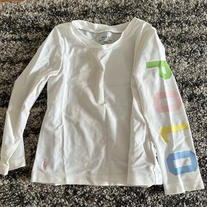 Ralph Lauren polo white rash guard white long sleeve swim top